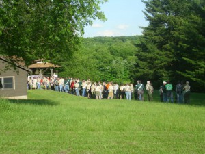A Line to the Dining Hall at the June Weekend