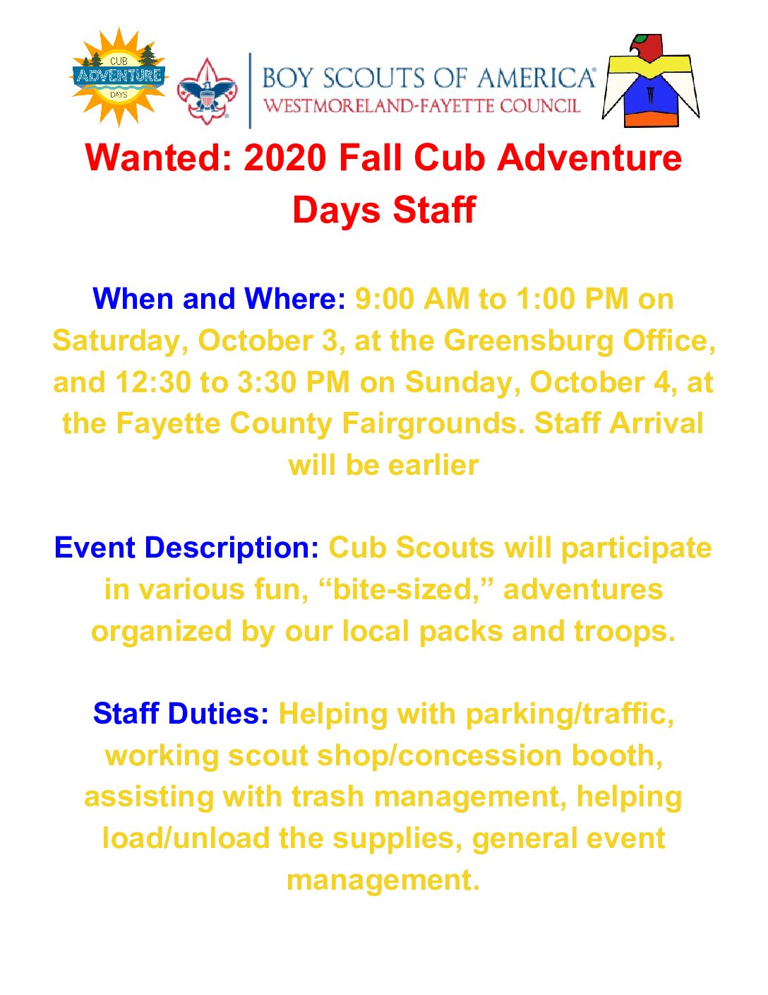 Cub Adventure Days!!